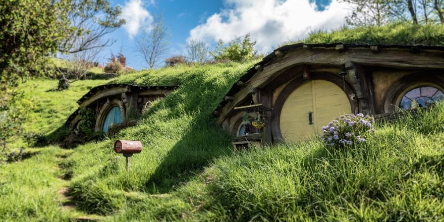 Hobbit huizen uit Lord of the Rings van Tolkien
